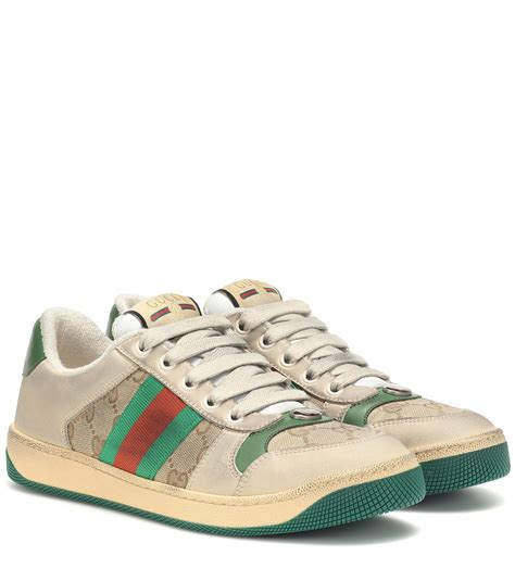 Gucci beige leather sneakers